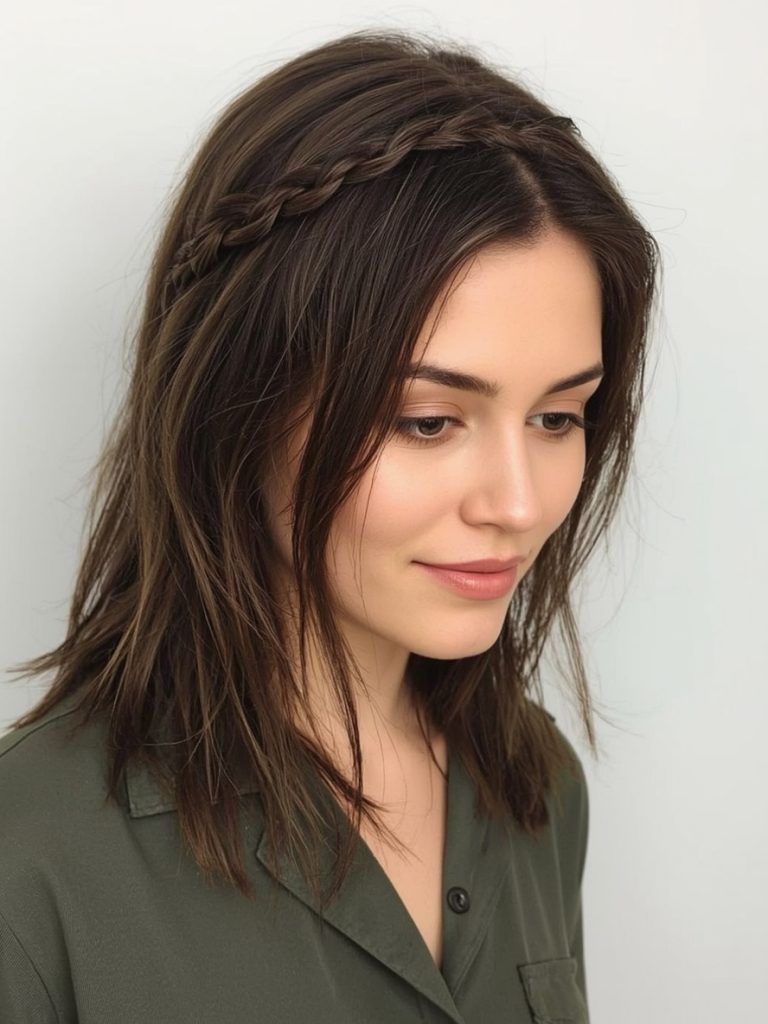 Half-Up Half-Down for Shoulder Length Hairstyle For Thin Hair Fine