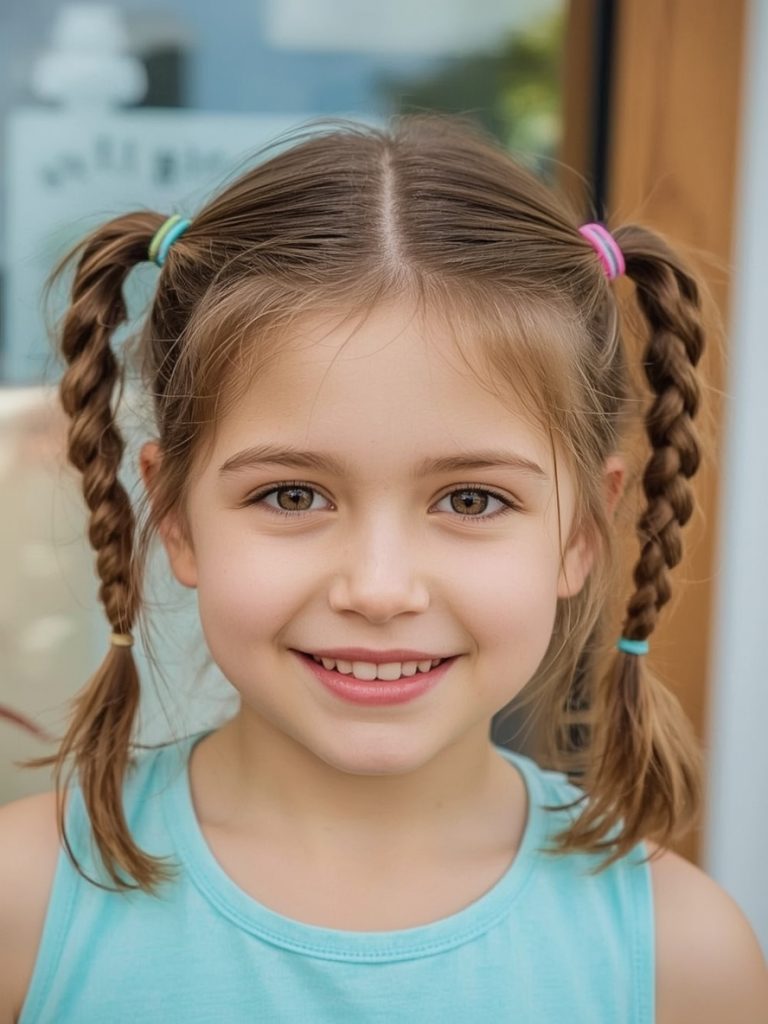 Hair Styles Kids: High Ponytail with a Bow