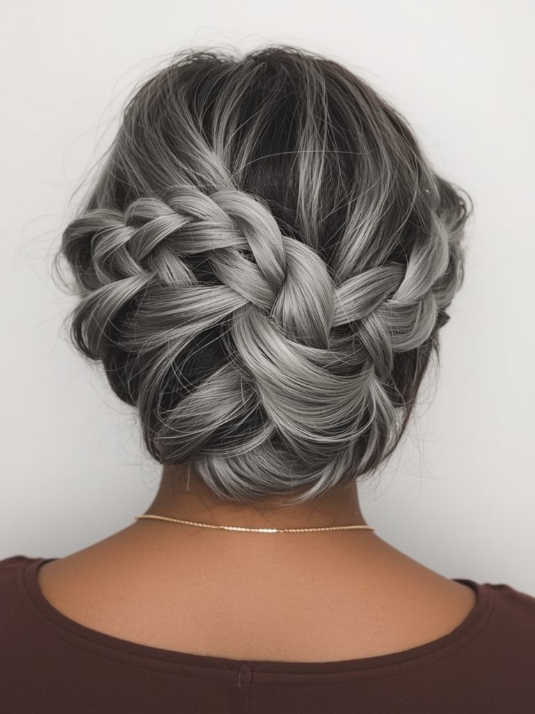 Silver Braids on Dark Skin