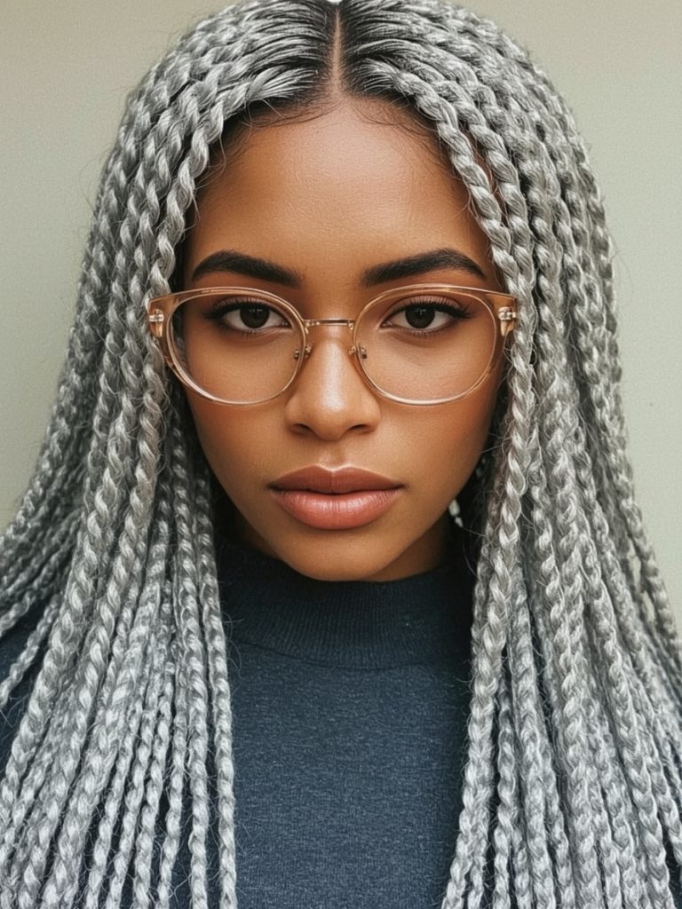 Silver Updo on Dark Skin