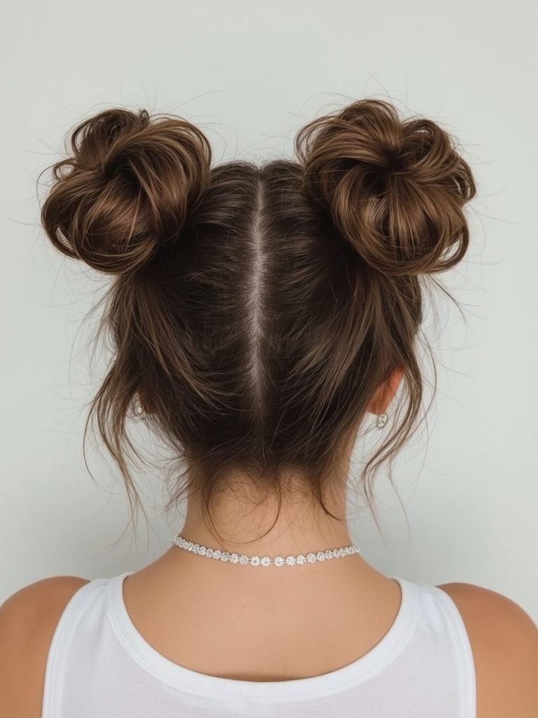 Brunette Summer Hair 2025: Brunette Ponytail with Braided Detail