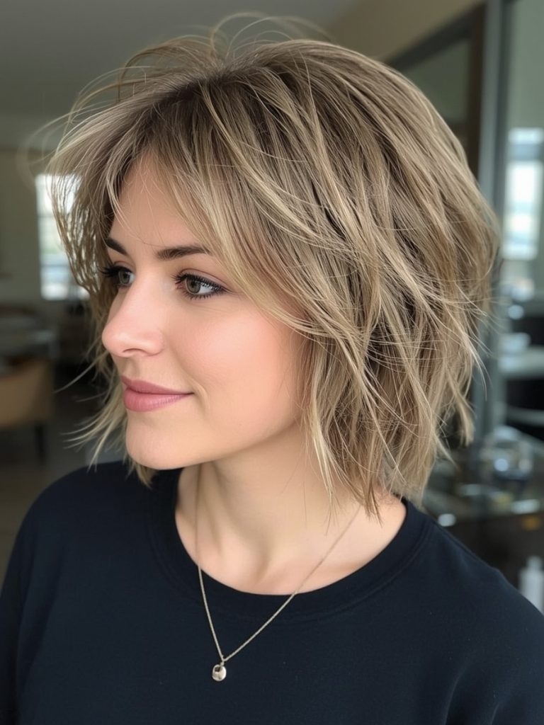 Hairstyle For Thin Fine Hair Over 50: Inverted Bob