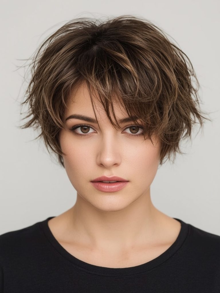 Hairstyle For Thin Fine Hair Over 50: Asymmetrical Bob