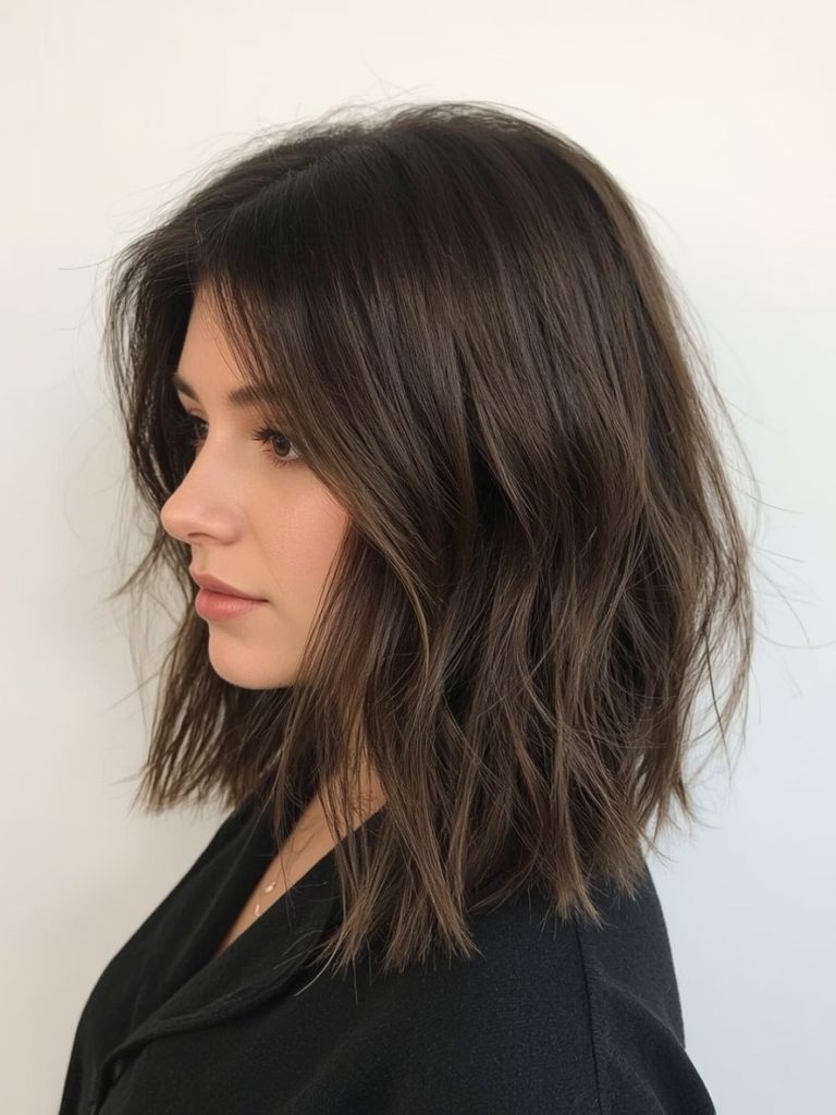 Brunette Summer Hair 2025: Brunette Beach Waves with Textured Ends