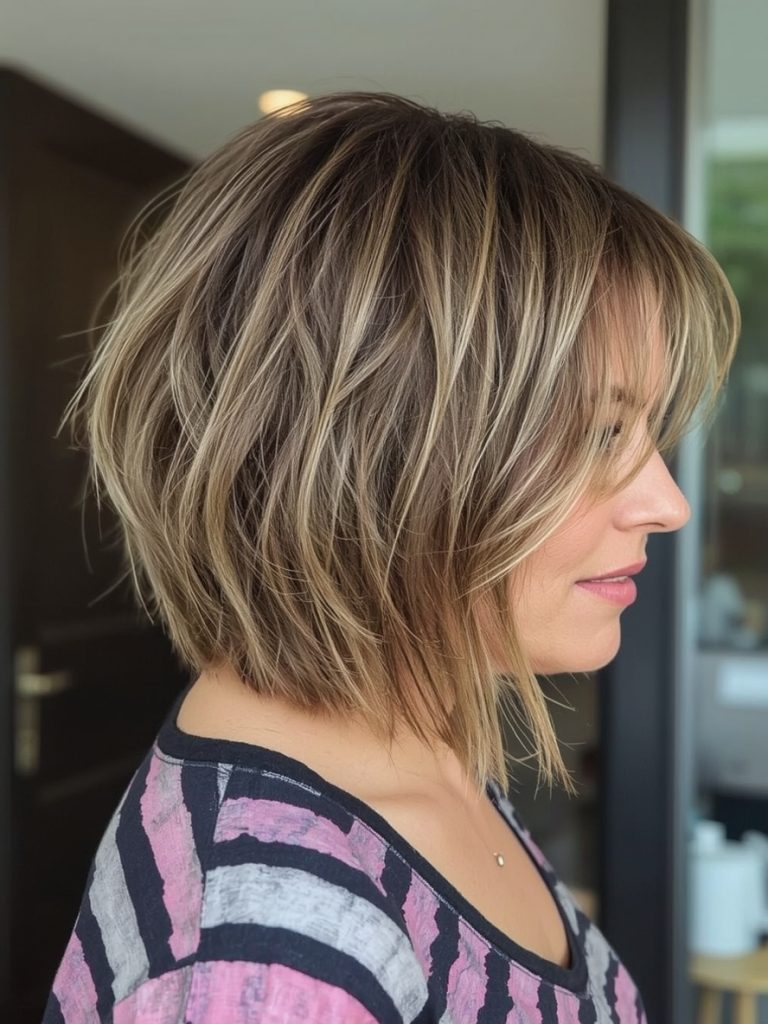 Hairstyles For Thin Fine Hair Over 60: Graduated Bob