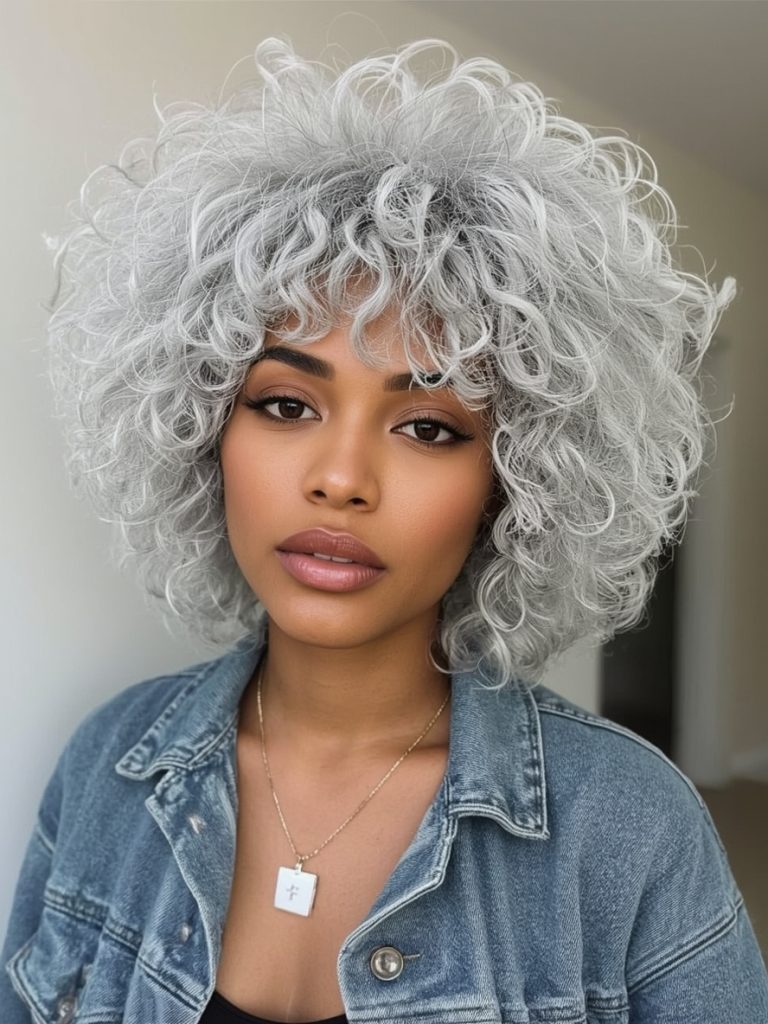 Long Silver Waves on Dark Skin