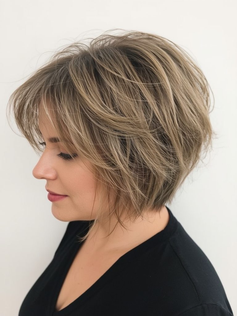 Hairstyle For Thin Fine Hair Over 50: Graduated Bob