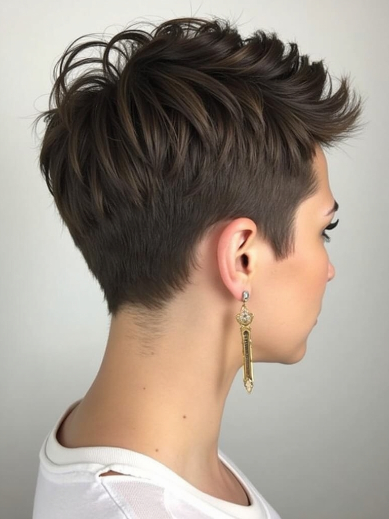 Pixie Cut Back View: Angled Nape