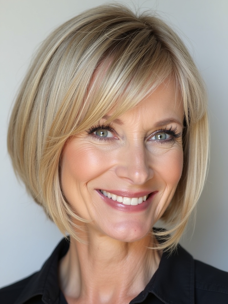 Hairstyles For Thin Hair Fine Over 50: Neck-Length Bob