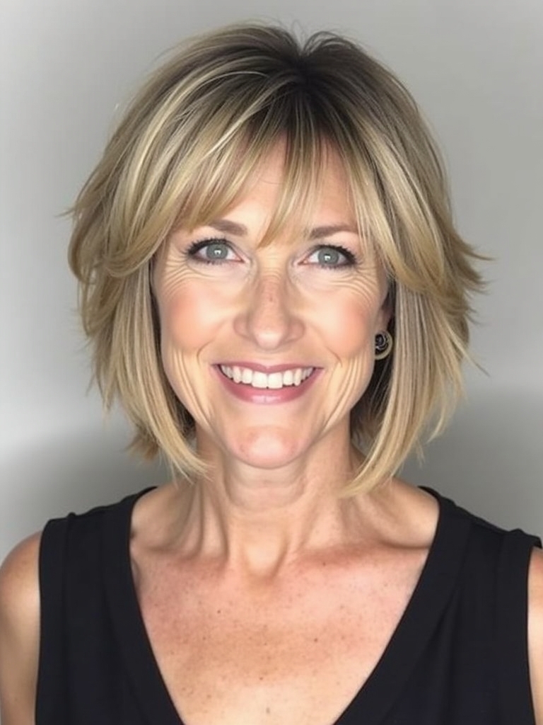 Hairstyles For Thin Hair Fine Over 50: Stacked Bob