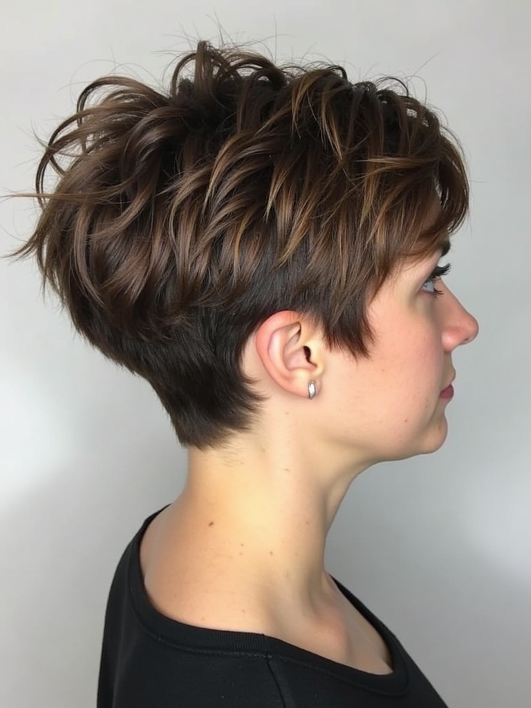 Pixie Cut Back View: Short Stacked Hair