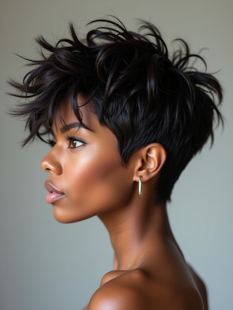 Short Hair Back View: Shaved Nape Design