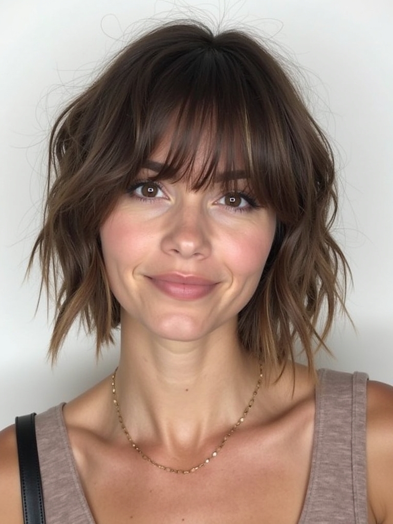 Collarbone Length Hair: Layered and Highlighted