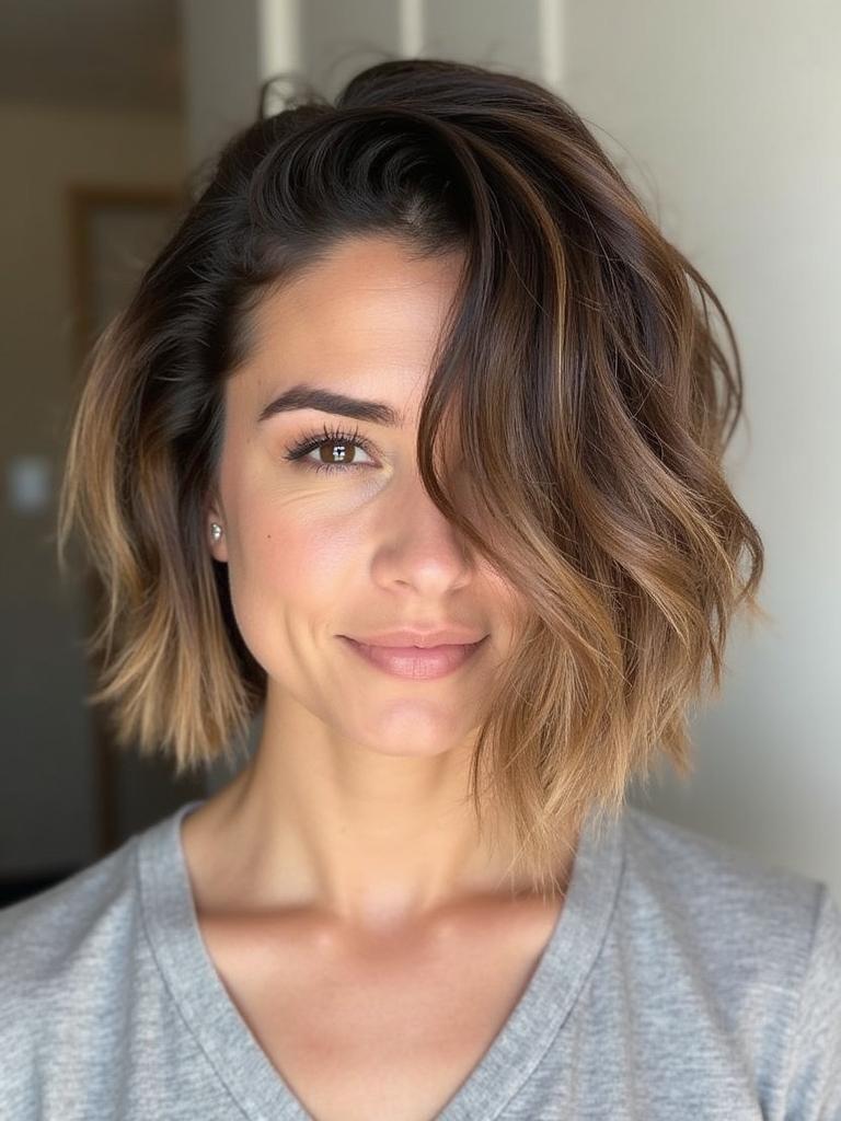 Collarbone Length Hair: With Curtain Bangs