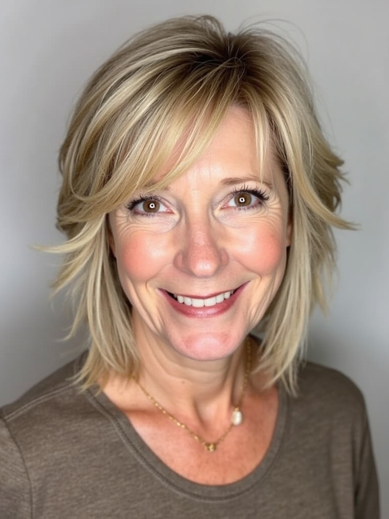 Hairstyles For Thin Hair Fine Over 50: Textured Lob