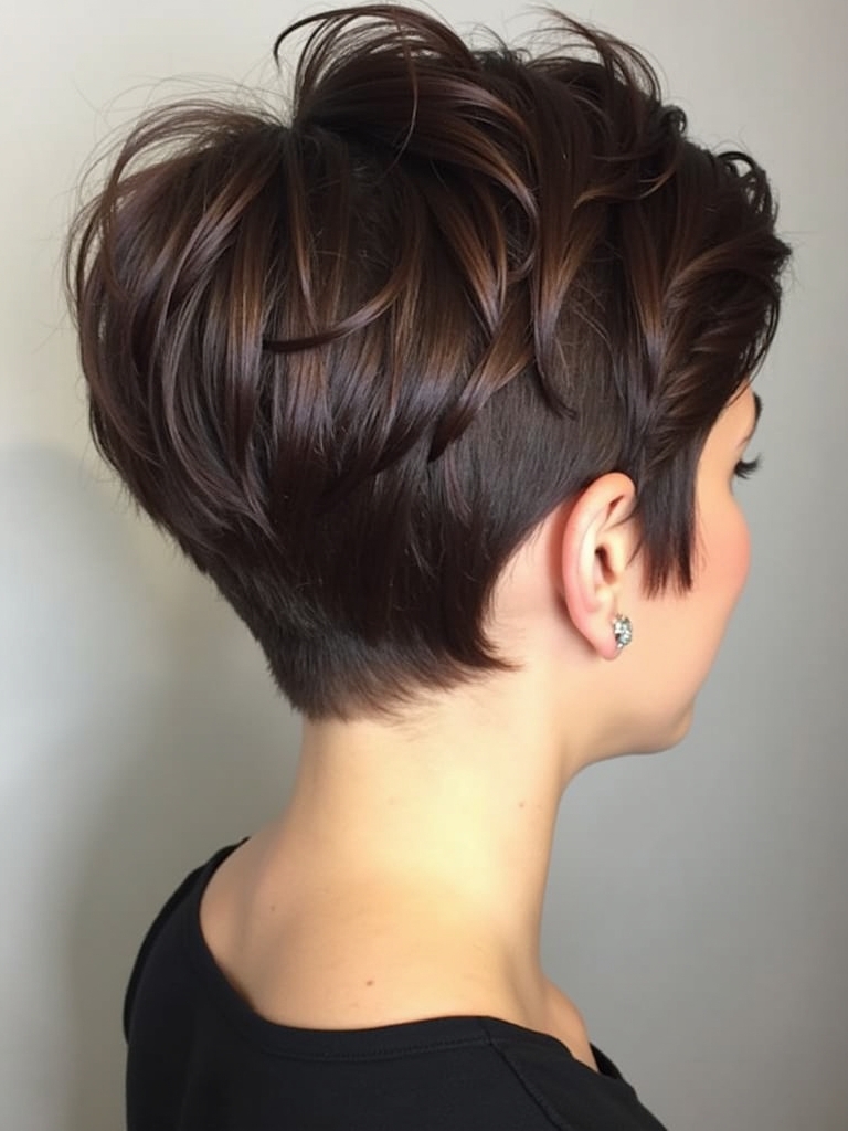 Pixie Cut Back View: The Feathered Layers