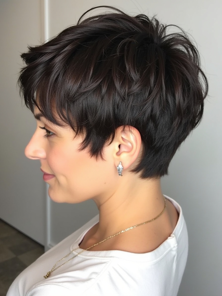 Pixie Cut Back View: The Sweeping Bangs
