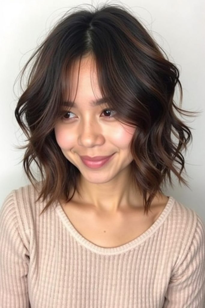 Collarbone Length Hair: Wavy Textured Lob