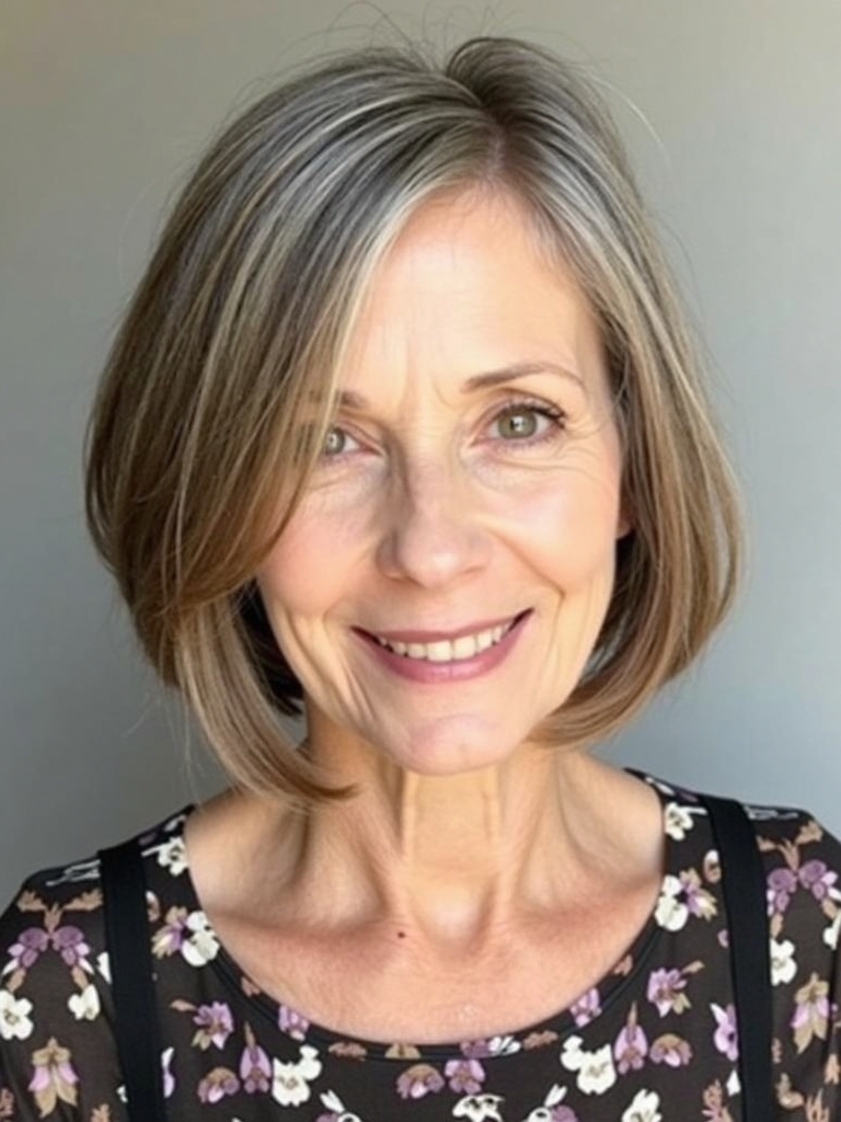 Hairstyles For Thin Hair Fine Over 50: Shaggy Bob