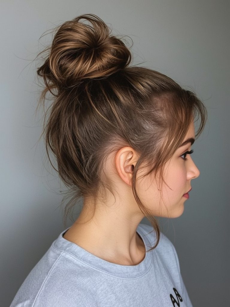 Hairstyles For School: Half-Up Top Knot